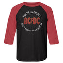Acdc-Noise Pollution-Vintage Black/Vintage Red Adult 3/4 Sleeve Raglan-S - Vintage Black/Vintage Red