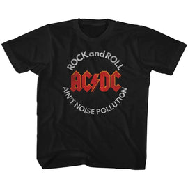 Acdc-Noise Pollution-Black Youth S/S T-Shirt-Xs (5-6) - Black