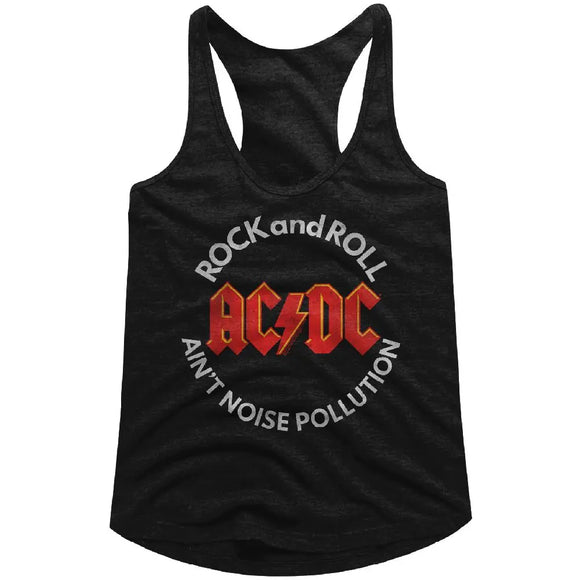 Acdc-Noise Pollution-Black Ladies Slimfit Racerback-S - Black