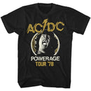 Acdc-Powerage Tour-Black Adult S/S T-Shirt - Black