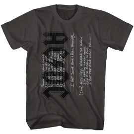 Acdc-Rock And Roll Thunder Tour-Smoke Adult S/S T-Shirt - Smoke