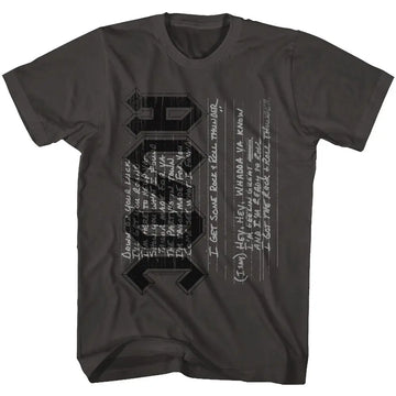 Acdc-Rock And Roll Thunder Tour-Smoke Adult S/S T-Shirt - Smoke