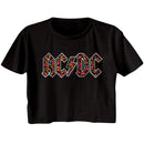 Acdc-Leopard Print-Black Ladies S/S Festival Cali Crop-S - Black