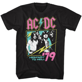 Acdc-Neon Highway-Black Adult S/S T-Shirt - Black