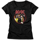 Acdc-Highway To Hell Circle-Black Ladies S/S T-Shirt - Black