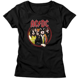 Acdc-Highway To Hell Circle-Black Ladies S/S T-Shirt - Black