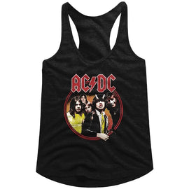 Acdc-Highway To Hell Circle-Black Ladies Slimfit Racerback-S - Black