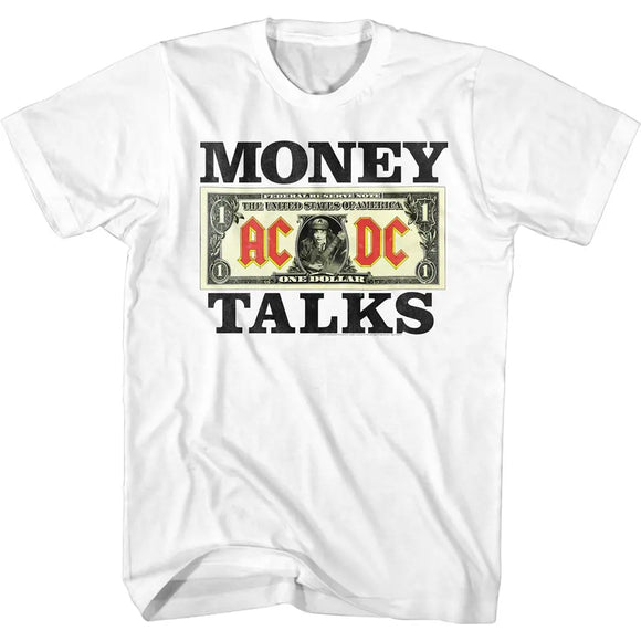 Acdc-Moneytalks-White Adult S/S T-Shirt - White