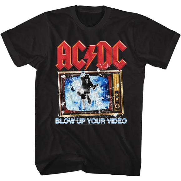 Acdc-Blow Up Your Video-Black Adult S/S T-Shirt - Black