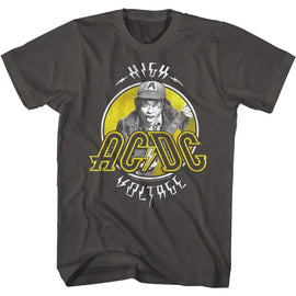 Acdc-Twotone High Voltage-Smoke Adult S/S T-Shirt - Smoke