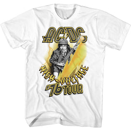 Acdc-76 Tour-White Adult S/S T-Shirt - White
