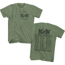 Acdc-Hv 76 Tour-Military Green Heather Adult S/S T-Shirt ***F&B*** ***Lpa*** - Military Green Heather
