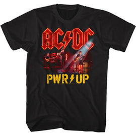 Acdc-Pwrup Band Photo-Black Adult S/S T-Shirt - Black