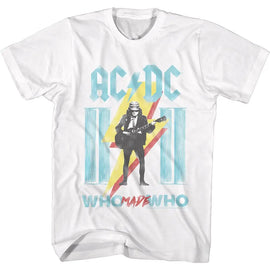 Acdc-Acdc Columns-White Adult S/S T-Shirt - White