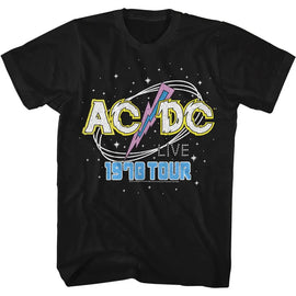 Acdc-1978 Tour-Black Adult S/S T-Shirt - Black