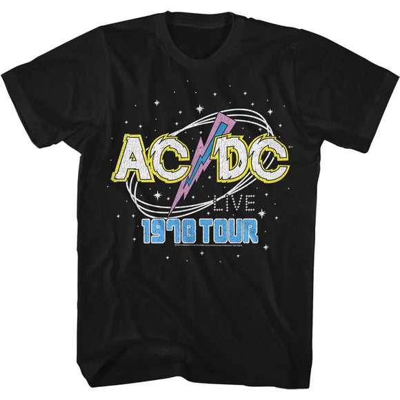 Acdc-1978 Tour-Black Adult S/S T-Shirt - Black