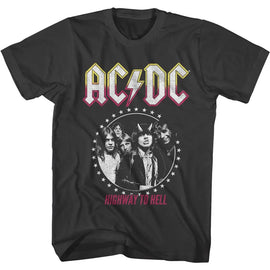 Acdc-Acdc Circle Stars-Smoke Adult S/S T-Shirt - Smoke