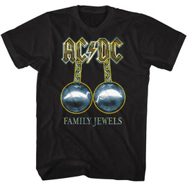 Acdc-Acdc Family Jewels-Black Adult S/S T-Shirt - Black