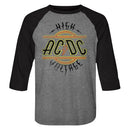Acdc-High Voltage-Premium Heather/Vintage Black Adult 3/4 Sleeve Raglan-S - Premium Heather/Vintage Black