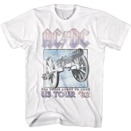 Acdc-Acdc Those About To Rock Tour-White Adult S/S T-Shirt - White