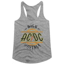 Acdc-High Voltage-Gray Heather Ladies Slimfit Racerback-S - Gray Heather