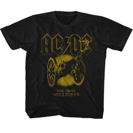 Acdc-Acdc Monochrome Ftatr-Black Toddler S/S T-Shirt-2T - Black