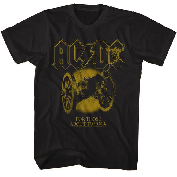 Acdc-Acdc Monochrome Ftatr-Black Adult S/S T-Shirt S - Black