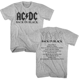 Acdc-Acdc Bnb Album-Gray Heather Adult S/S T-Shirt ***F&B***-S - Gray Heather