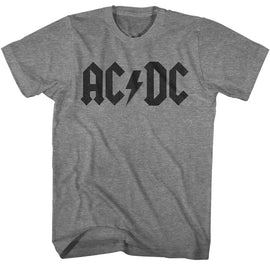 Acdc-Acdc Dark Logo-Graphite Heather Adult S/S T-Shirt - Graphite Heather