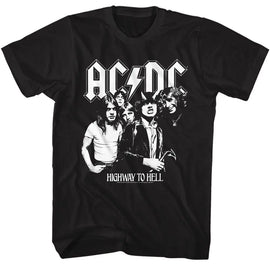 Acdc-Acdc Bw Highway Photo-Black Adult S/S T-Shirt - Black