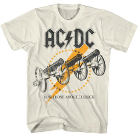 Acdc-Acdc Flashy Cannons-Natural Adult S/S T-Shirt - Natural