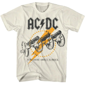 Acdc-Acdc Flashy Cannons-Natural Adult S/S T-Shirt - Natural