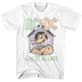 Acdc-Acdc Givin The Dog A Bone-White Adult S/S T-Shirt - White