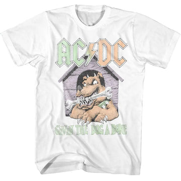 Acdc-Acdc Givin The Dog A Bone-White Adult S/S T-Shirt - White