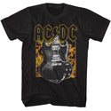 Acdc Acdc Fire And Guitar Adult T-Shirts