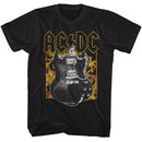 Acdc-Acdc Fire And Guitar-Black Adult S/S T-Shirt - Black