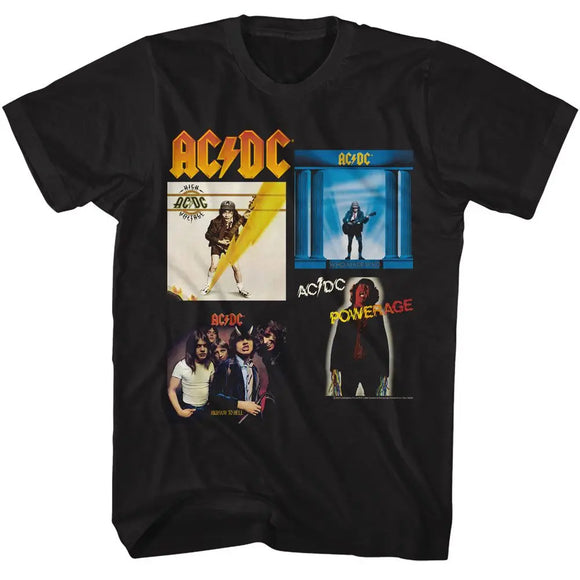 Acdc-Acdc Multi Albums-Black Adult S/S T-Shirt - Black