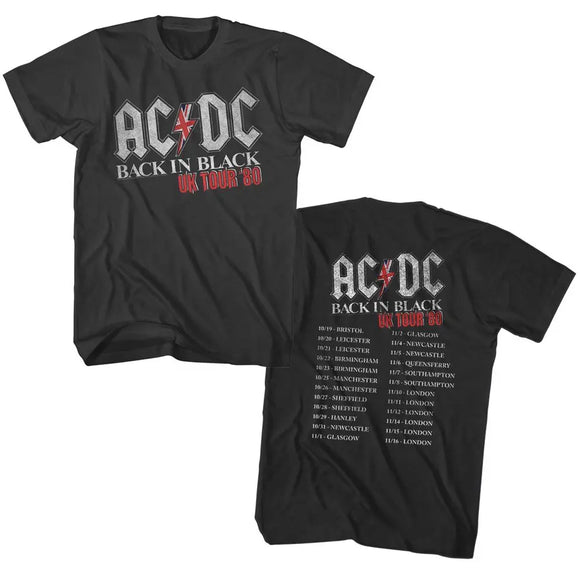Acdc-In Black UK Tour-Smoke Adult S/S T-Shirt ***F&B*** - Smoke