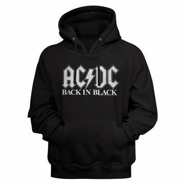 ACDC Back In Blk2 Black Adult Hooded Sweatshirt
