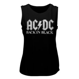 Acdc-Back In Black 2-Black Ladies Muscle Tank-S - Black