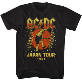 Acdc-Acdc Japan Tour 1981-Black Adult S/S T-Shirt - Black