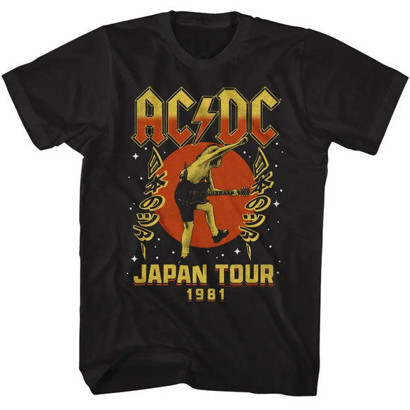 Acdc-Acdc Japan Tour 1981-Black Adult S/S T-Shirt - Black