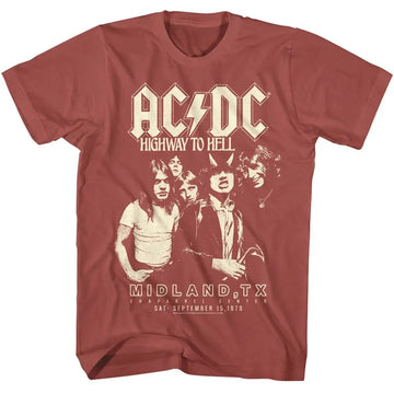 Acdc-Acdc Hth Texas-Terracotta Adult S/S T-Shirt - Terracotta