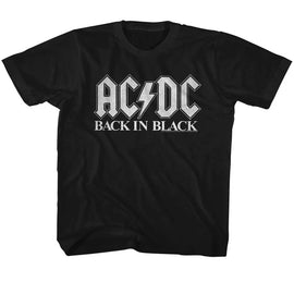 Acdc-Back In Black 2-Black Youth S/S T-Shirt-Xs (5-6) - Black