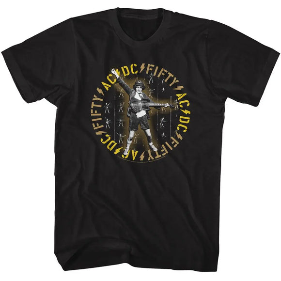 Acdc-Acdc 50-Black Adult S/S T-Shirt - Black