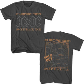 Acdc-Acdc Europe 1980-Smoke Adult S/S T-Shirt ***F&B***-S - Smoke