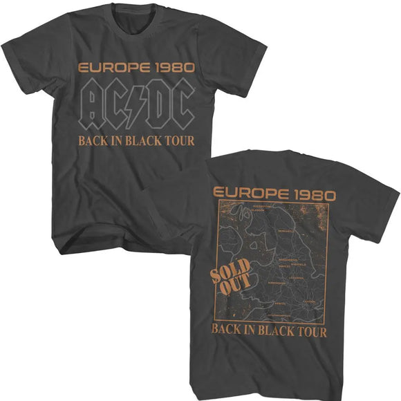 Acdc-Acdc Europe 1980-Smoke Adult S/S T-Shirt ***F&B***-S - Smoke