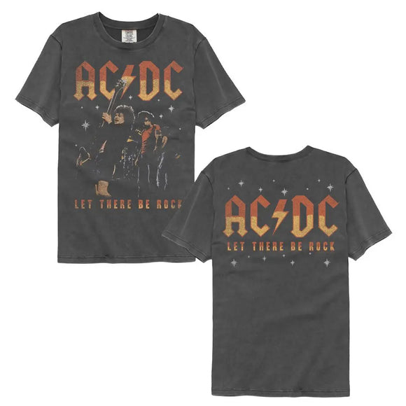Acdc-Acdc Let There Be Rock F B-Pepper Comfort Color Adult S/S T-Shirt ***F&B***-S - Pepper