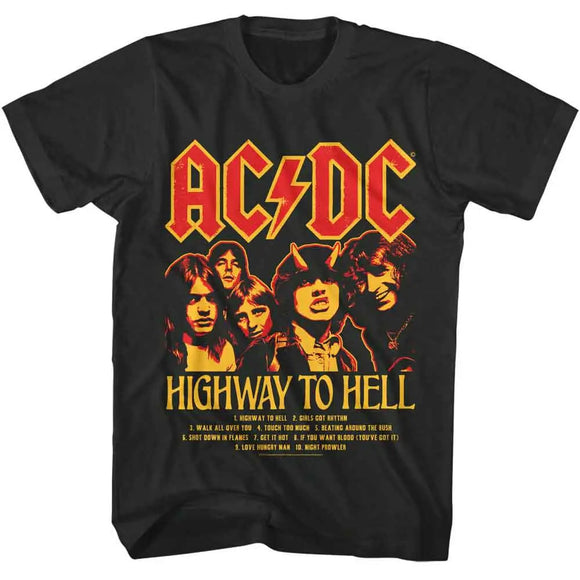 Acdc-Acdc Hwth Track List-Smoke Adult S/S T-Shirt - Smoke