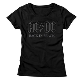 Acdc-Backinblack3-Black Ladies S/S T-Shirt - Black